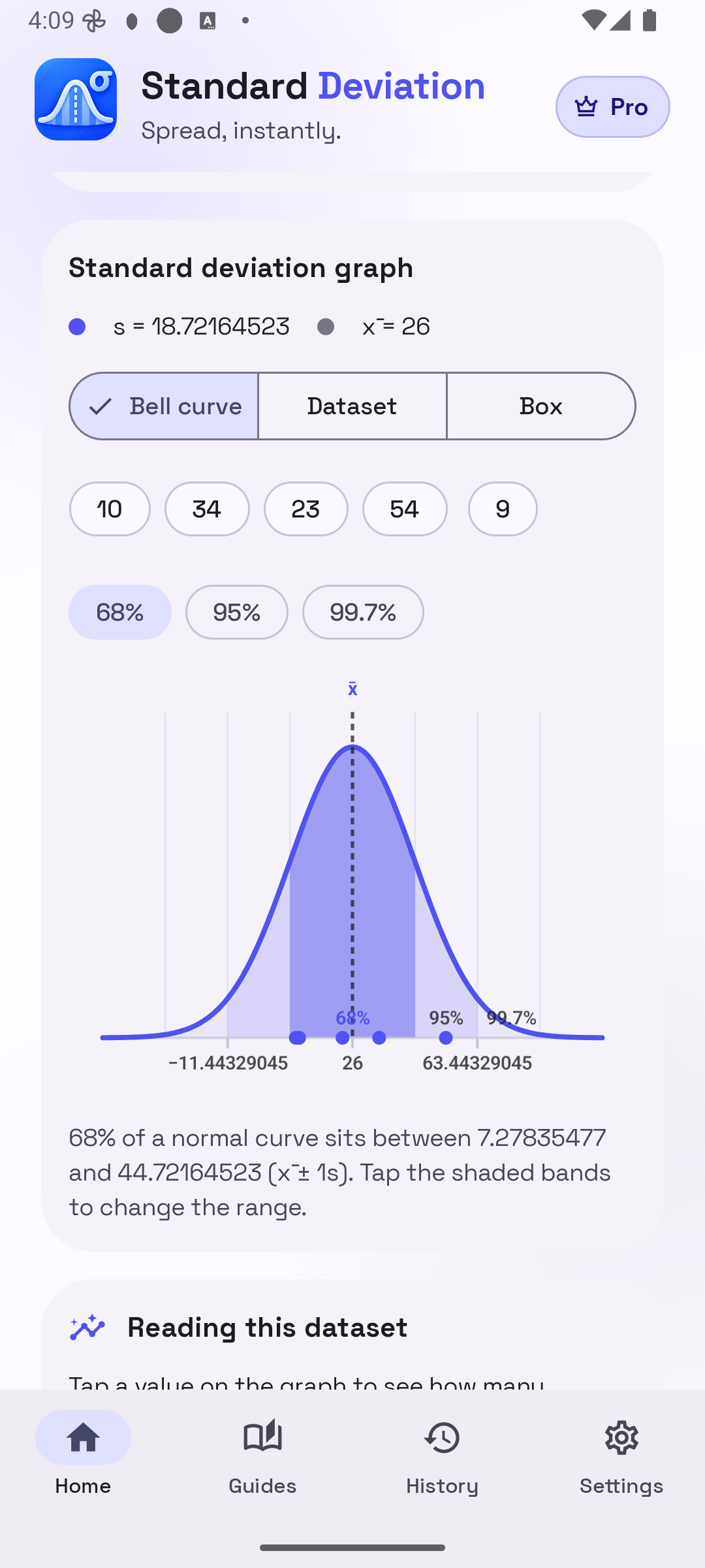 Standard deviation bell curve with 68 percent, 95 percent, and 99.7 percent bands around the mean